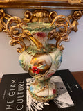 1950s glazed porcelain/ceramic vase, colored
