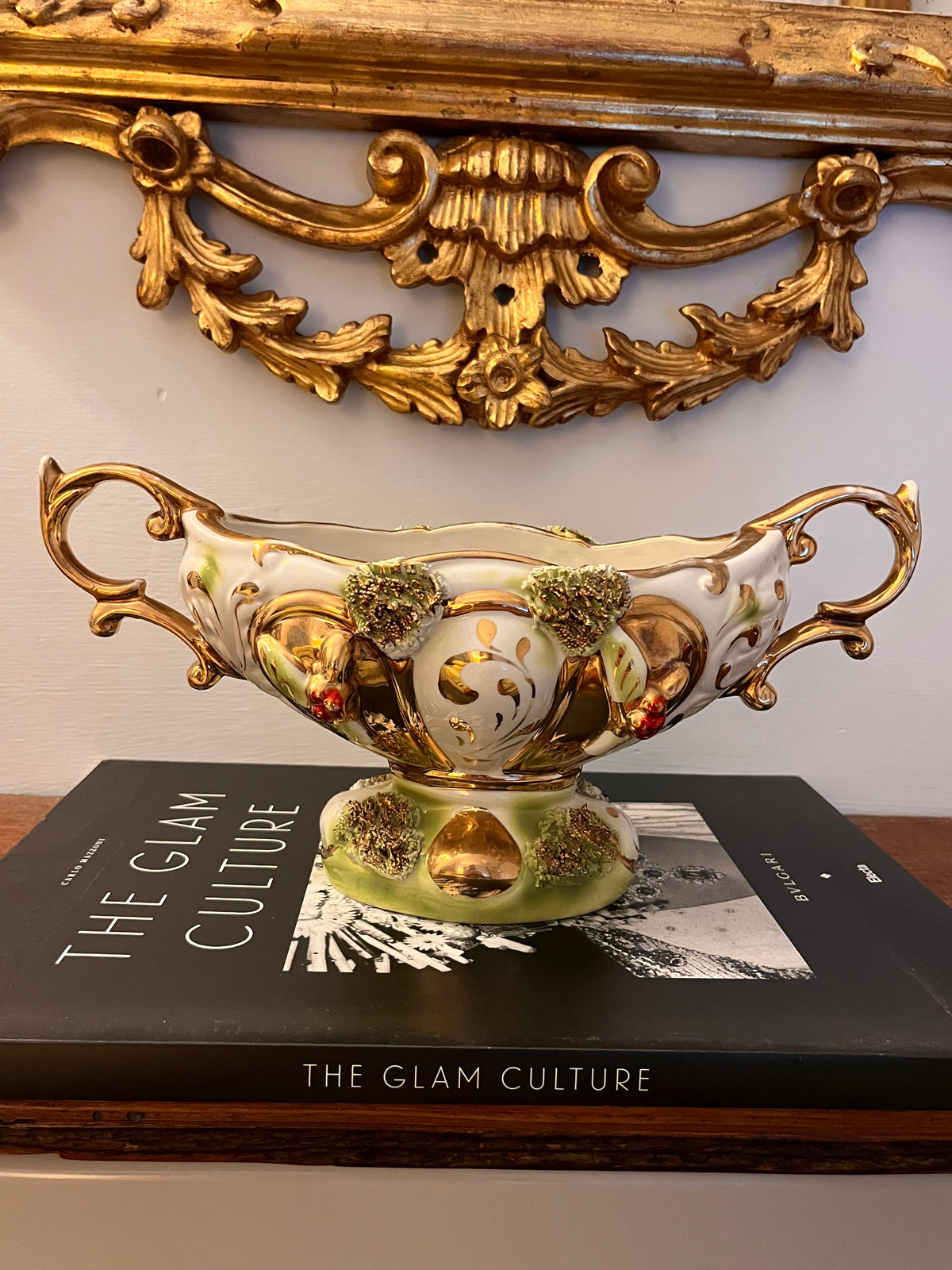 Vaso anni 50 in porcellana / ceramica smaltata
dipinta