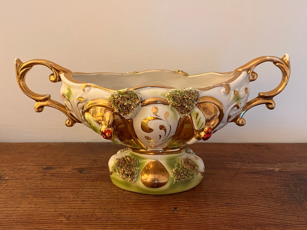 1950s hand-painted glazed porcelain / ceramic vase