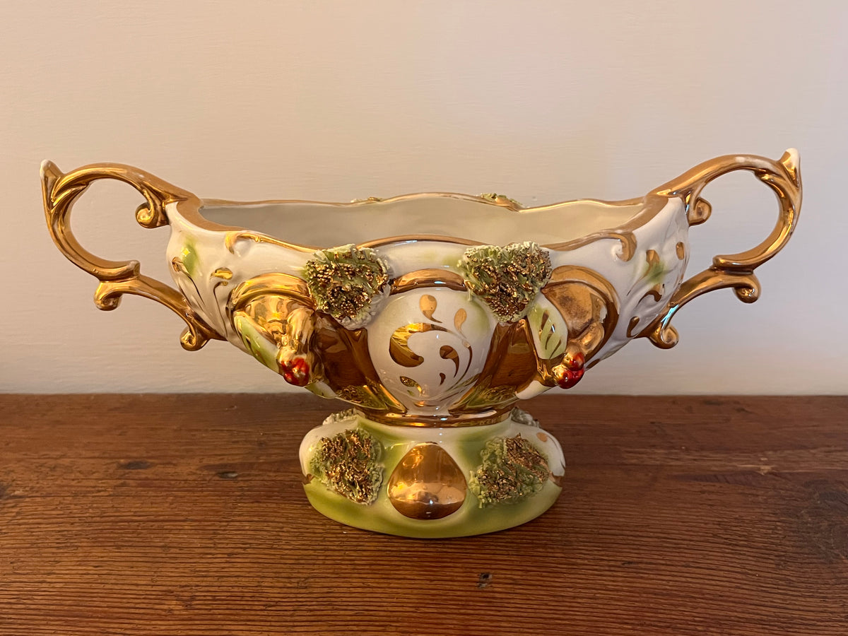 1950s hand-painted glazed porcelain / ceramic vase